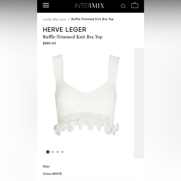 Herve Leger Ruffled Bra Top in Black - Picture 8 of 8